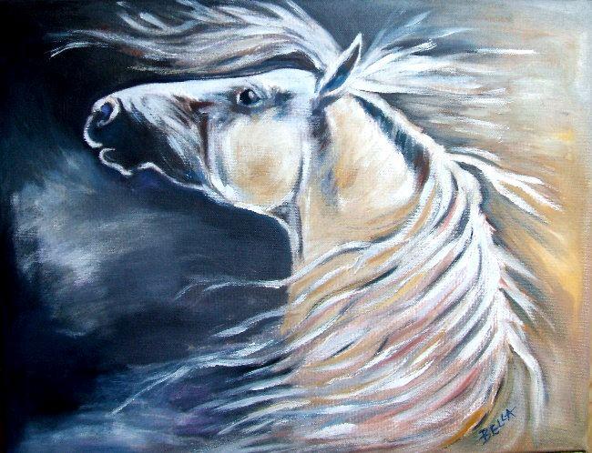DIANA ART  obraz olejny  WICHER  konie horses