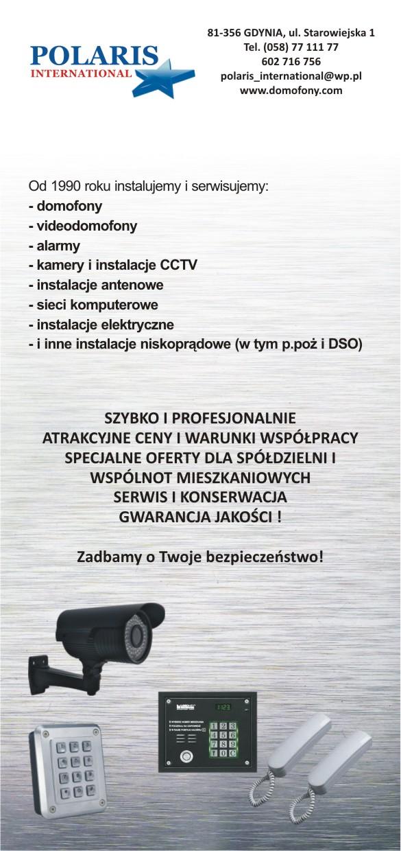 Laskomex, naprawa, serwis, montaż, instalacje, domofon, domofony, Gdynia, pomorskie