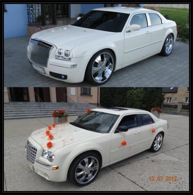 Biały chrysler 300c, samochody slubne, auta na Wesela, SLASK, Świerklany, śląskie