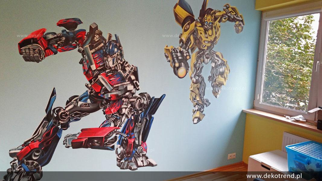 Pokój chłopca, malowidło z Transformers