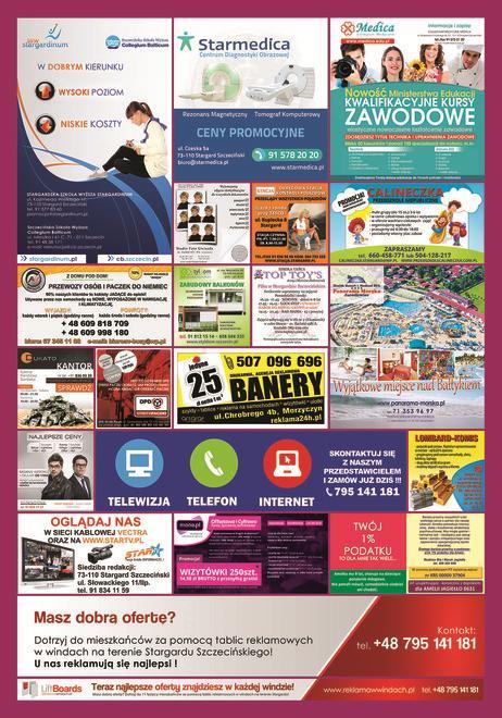 Powierzchnia reklamowa na tablicach reklamowych w windach wieżowców, Stargard Szczeciński,Szczecin