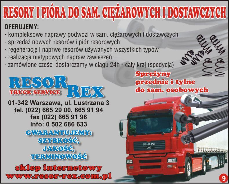 RESOR, resory naprawa, wymiana, sprzedaż, ciężarowe, dostawcze, 4x4