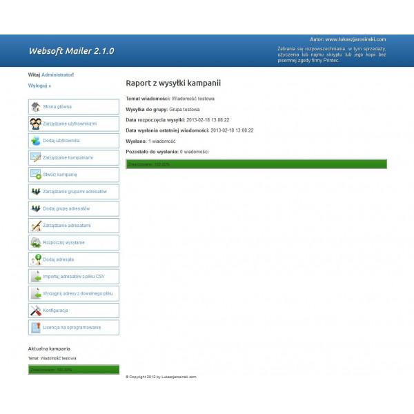 Websoft Mailer  -  system masowego wysyłania maili, system mailingowy!