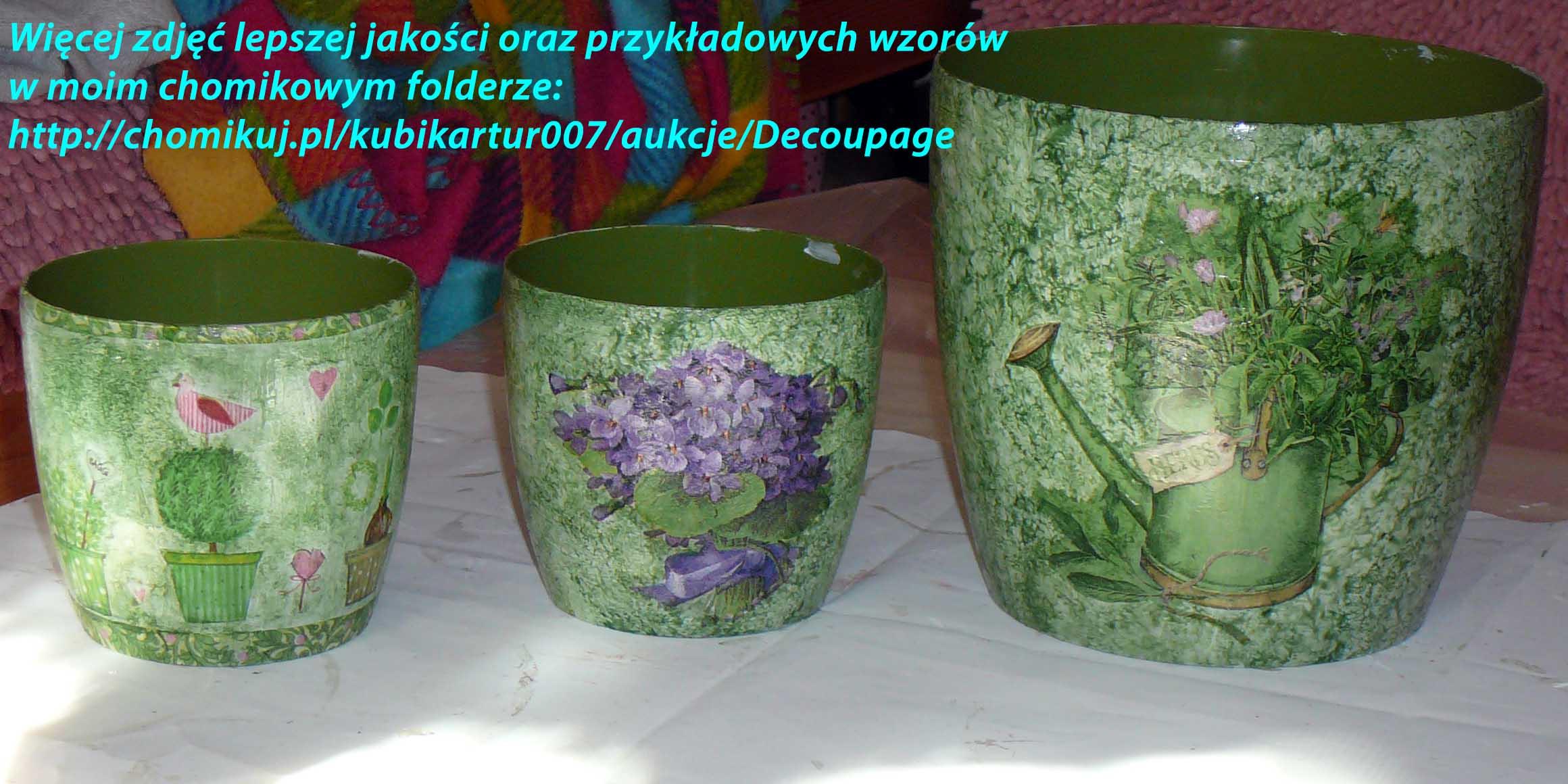 Doniczka ceramiczna, średnica 18cm, zdobiona motywem kwiatowym