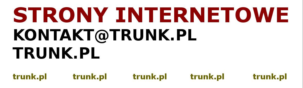 STRONY INTERNETOWE WWW, Tworzenie, FIRMA TRUNK 650 zł BRUTTO