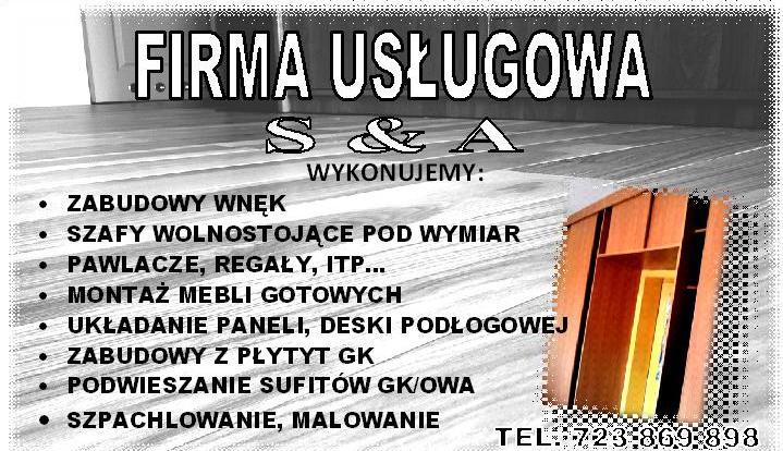 Usługi remontowe, szafy i zabudowy pod wymiar, sufity podwieszane, Poznań, wielkopolskie