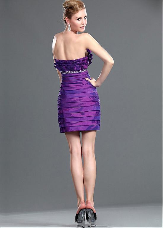 Fioletowa Sukienka z prostym dekoltem. Kod: Z0145