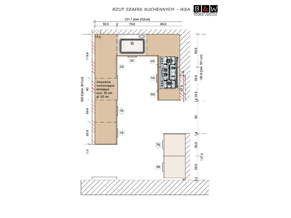 Rzut szafek stojących IKEA K_01