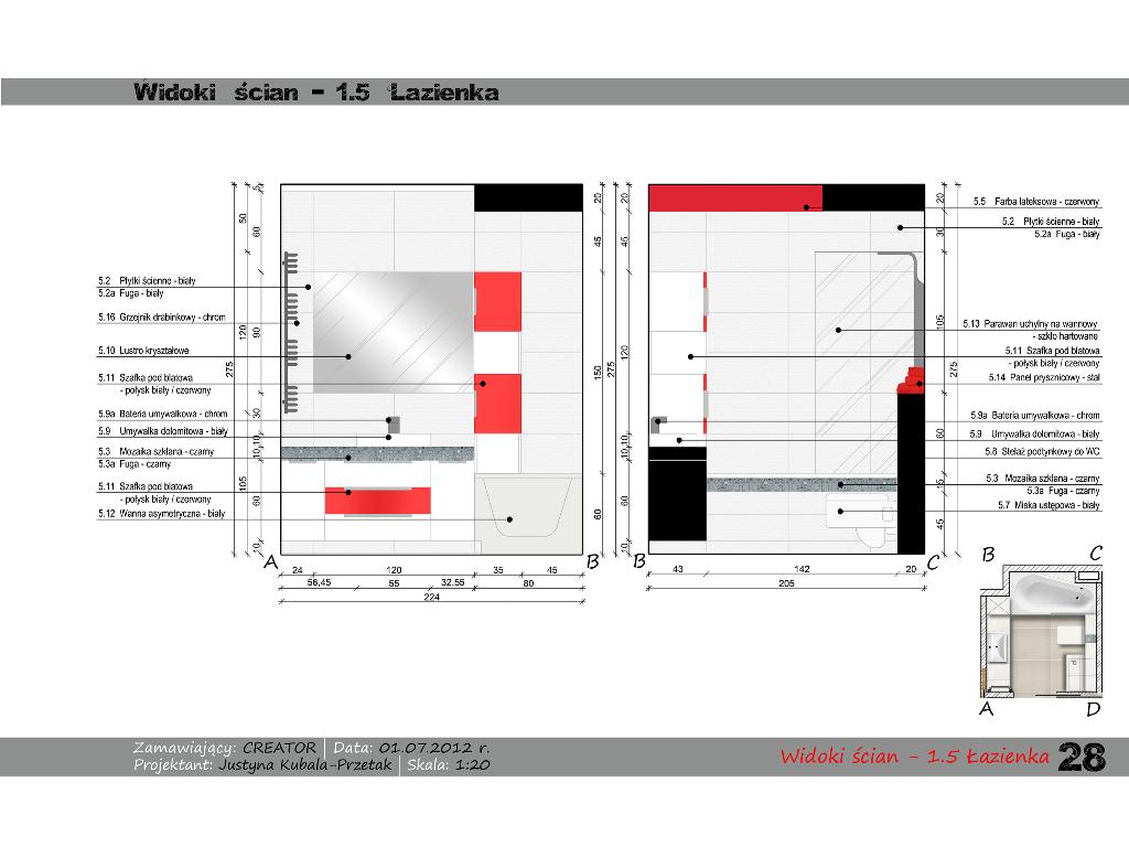 Aranżacja łazienki wraz z meblami na zamówienie - Ł_01
