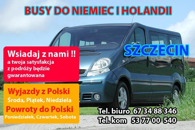 Busy do Niemiec i Holandii, Poznań, Gniezno, Bydgoszcz, Piła, Chodzież, wielkopolskie