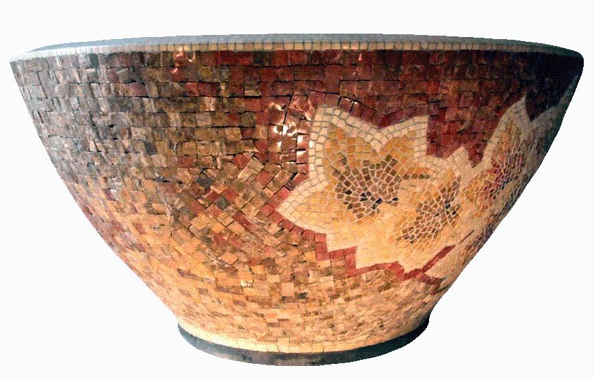 Artystyczna mozaika  -  wanna z mozaiki marmurowej
