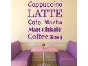 Naklejki z napisami kawa w kilku językach