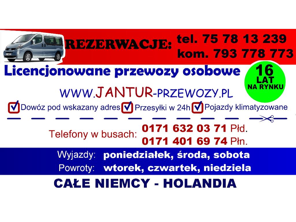 JANTUR ,Przewóz, przewozy osób do Niemiec JANTUR, Gryfów Śląski, dolnośląskie