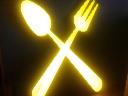 Znak świetlny "widelec i łyżka: 150cm x 125cm dla gastronomii