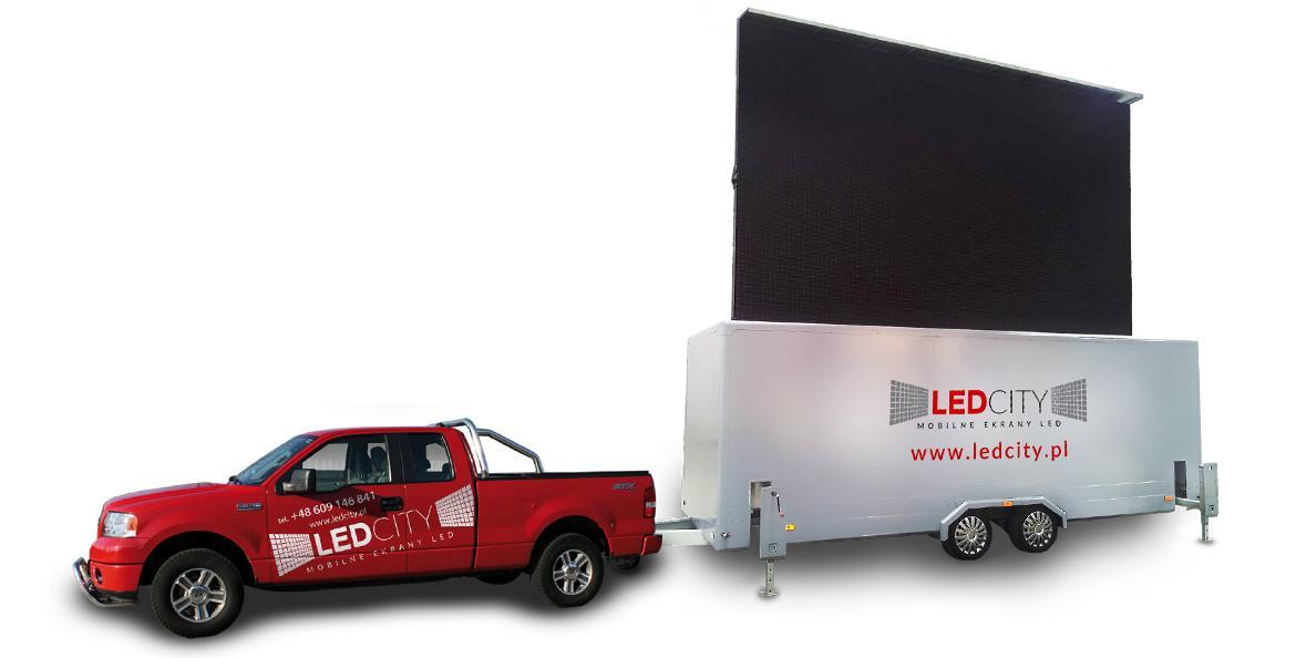 Mobilny Ekran LEDCITY na przyczepie 16,4 m2 - P10