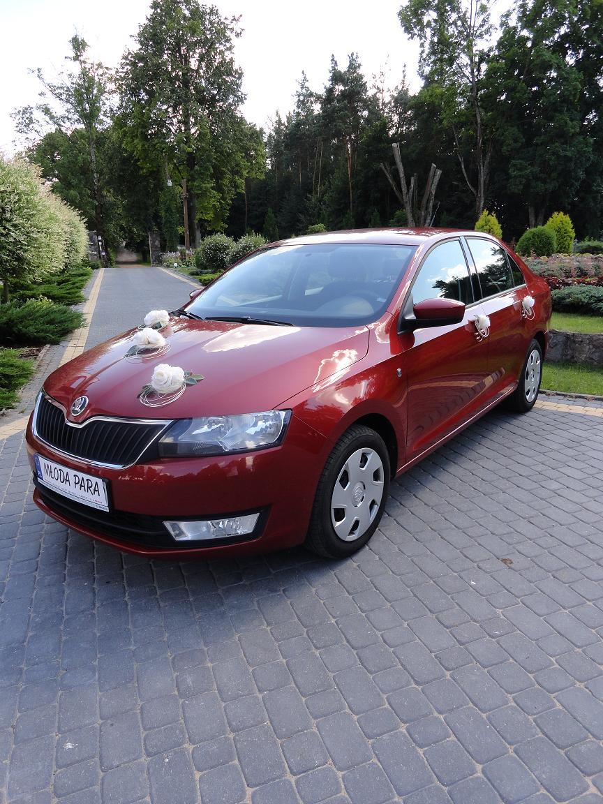 Na ślub bordowa skoda rapid 2014 rok, Białystok, podlaskie