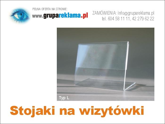 Stojaki zaginane typu L na jedną wizytówkę