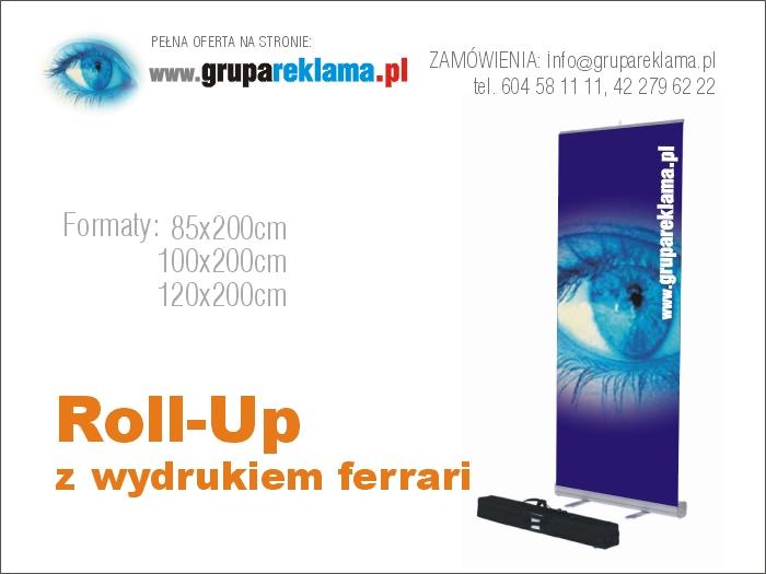 Roll-Up standard, kaseta z torbą z grubą wkładką i wydruk