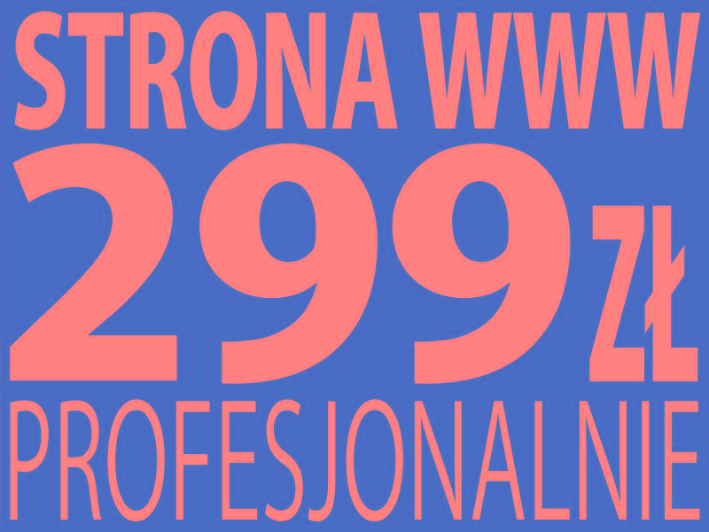 TWORZENIE STRON WWW - PROMOCJA STRONA WWW za 299 zł.