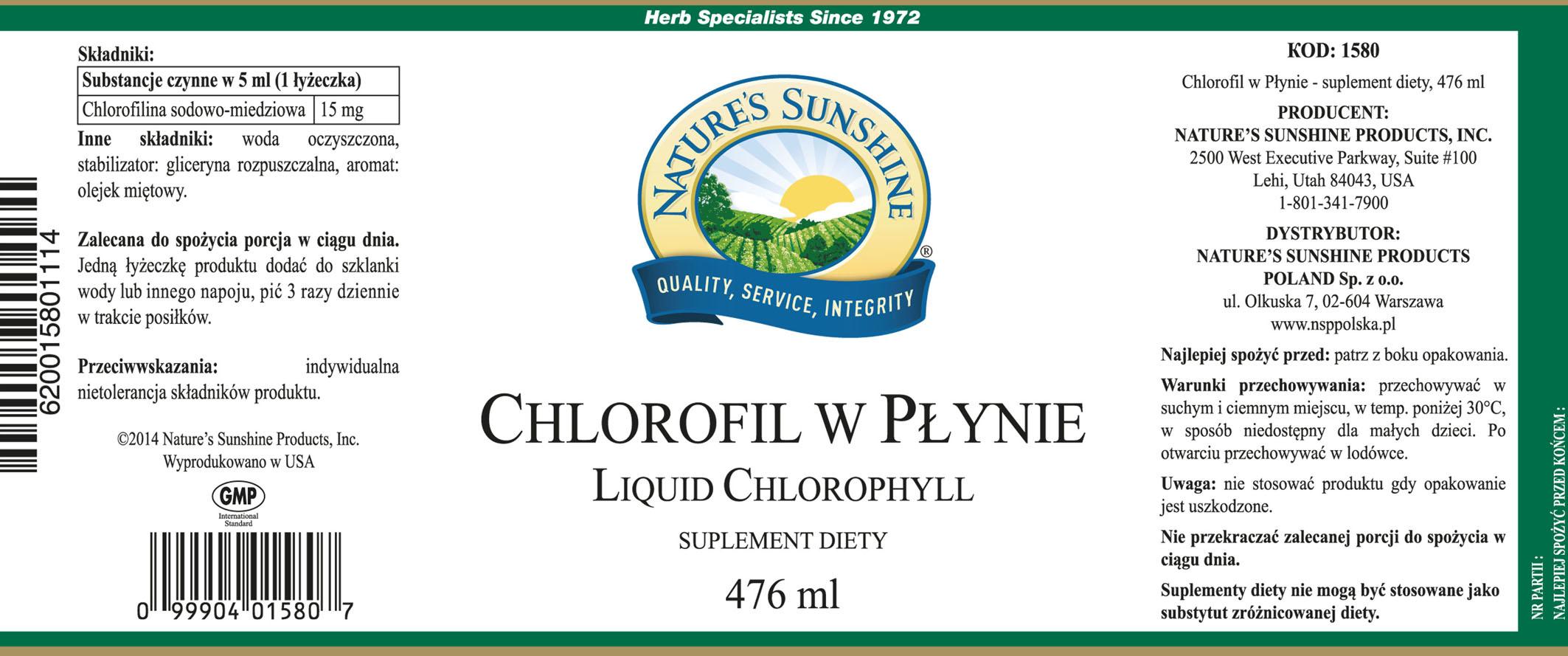 Chlorofil w płynie