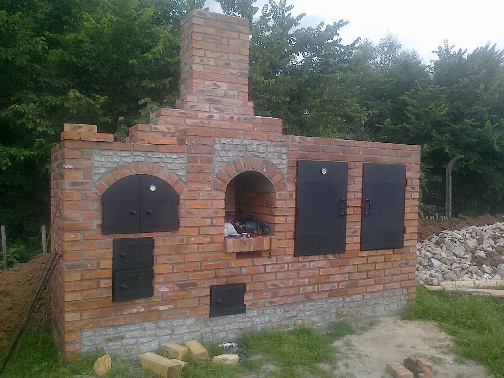 Budowa grillo-wędzarni kamień+cegła , dolnośląskie