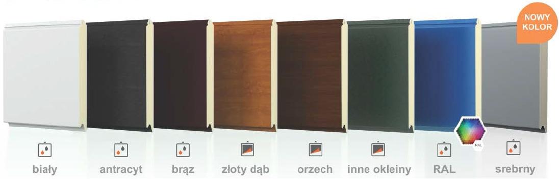 Kolorystyka Paneli GP - wszystkie kolory RAL i drewnopodobne
