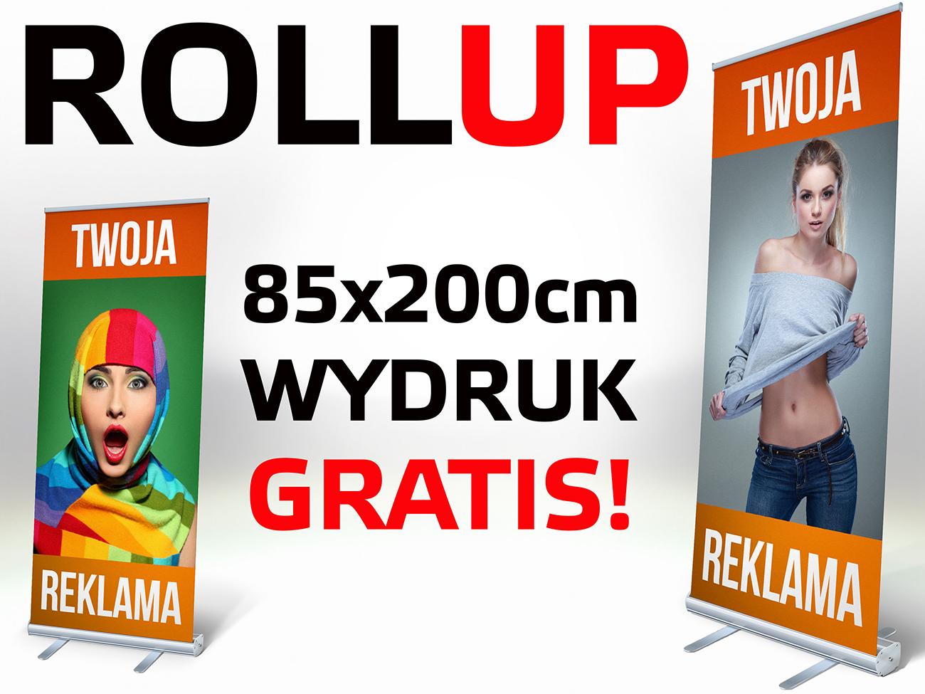 Rollup ROLL - UP 85x200 cm z wydrukiem 1440 dpi super jakość PROJEKT