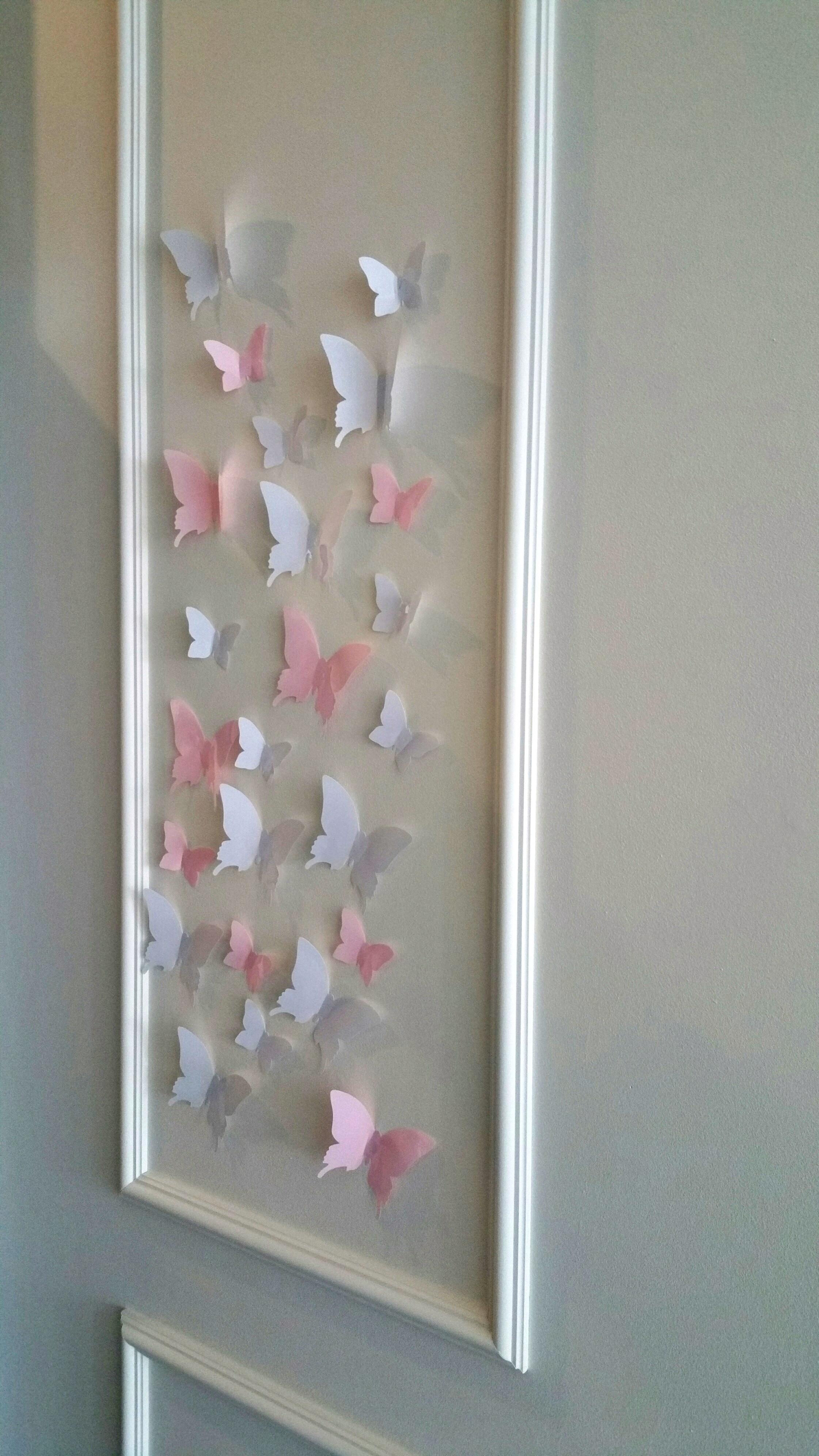 Dekoracje na ścianę, szkło motyle 3D, BIAŁE