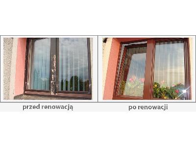Okna przed renowacją i po renowacji - kliknij, aby powiększyć