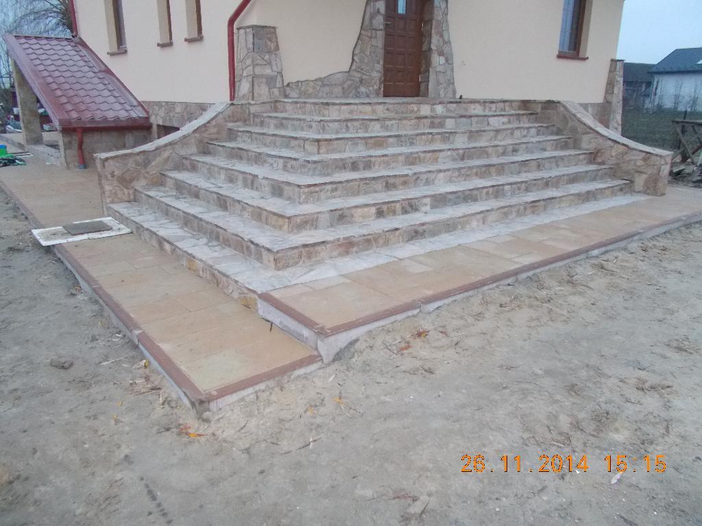 Schody, elewacja, opaska