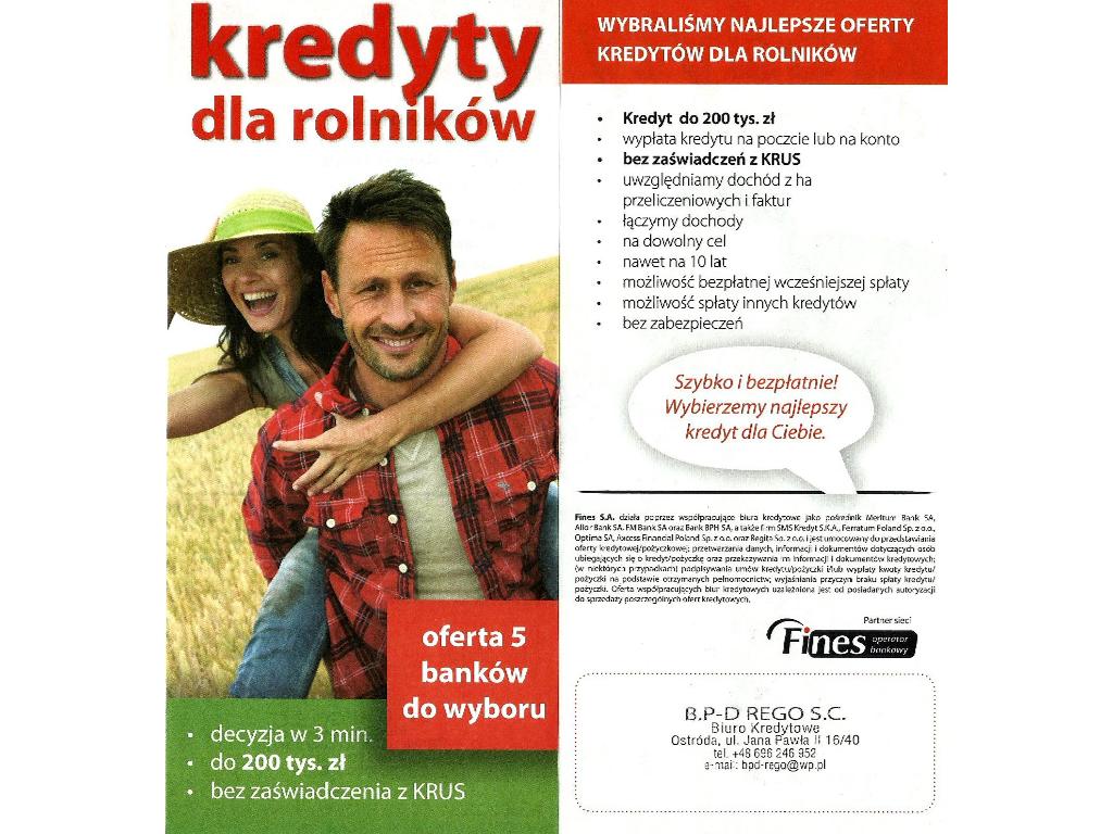 Kredyty dla Rolników