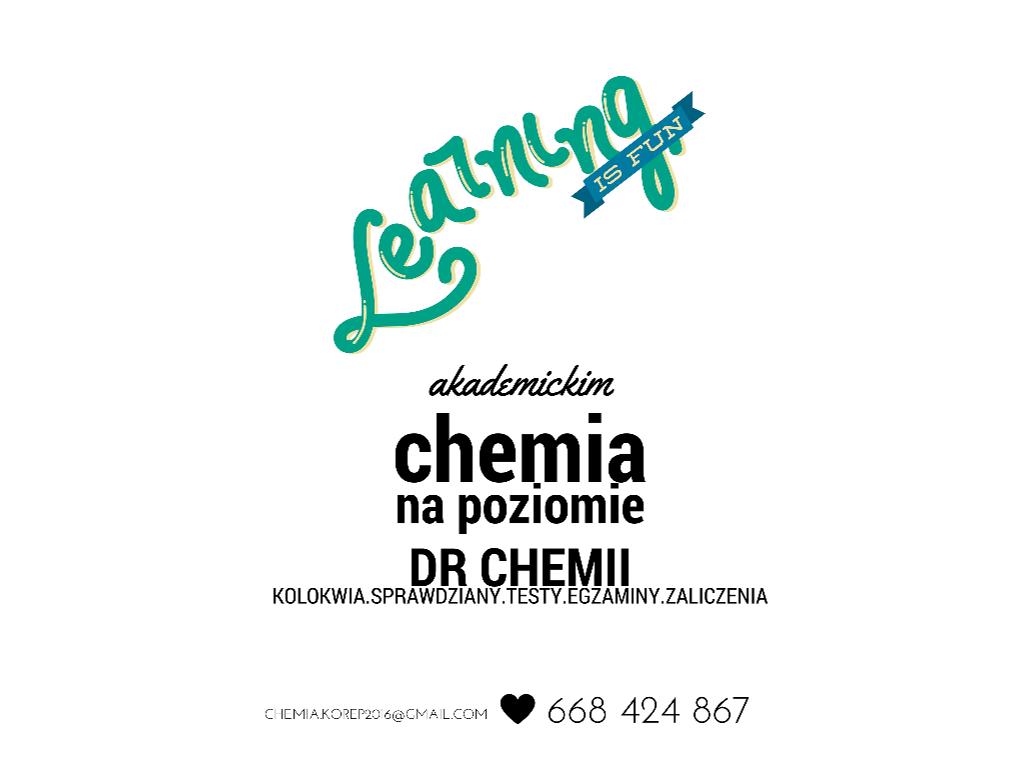 CHEMIA, korepetycje z chemii w Krakowie, chemia Kraków, rozszerzona, małopolskie