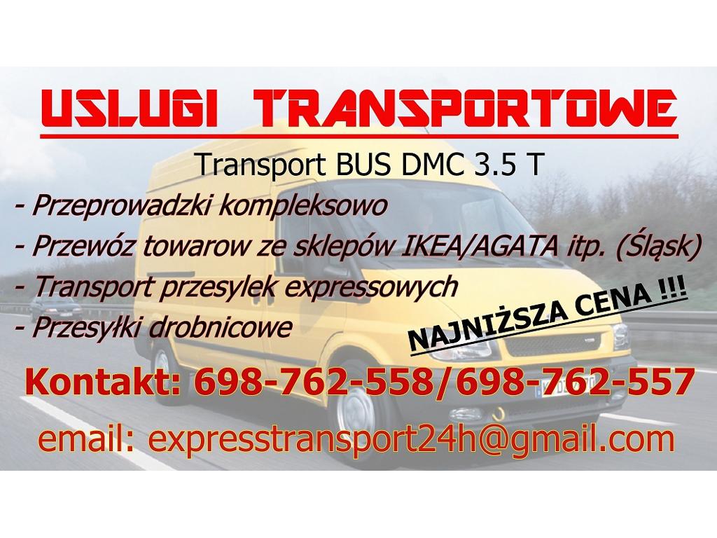 Transport Busem DMC 3,5t  TANIO-SZYBKO-SOLIDNIE !!!, Częstochowa, Katowice, śląskie