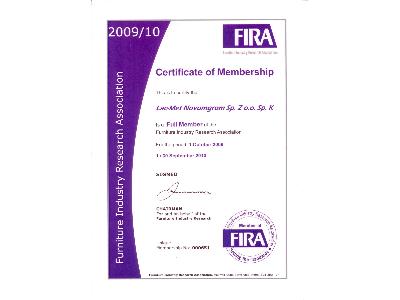 Świadectwo członkostwa w FIRA - kliknij, aby powiększyć