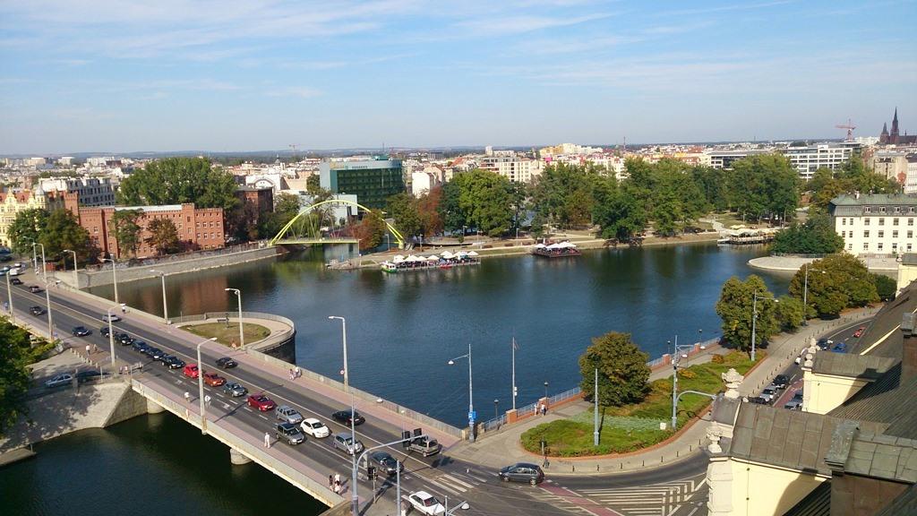 Wrocław; widok z tarasu Uniwersytetu.