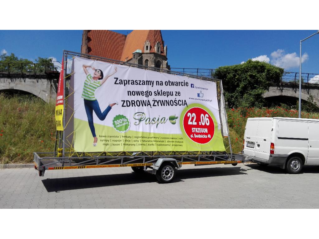 Reklama na przyczepie,Reklama mobilna Legnica, mobilna reklama, dolnośląskie