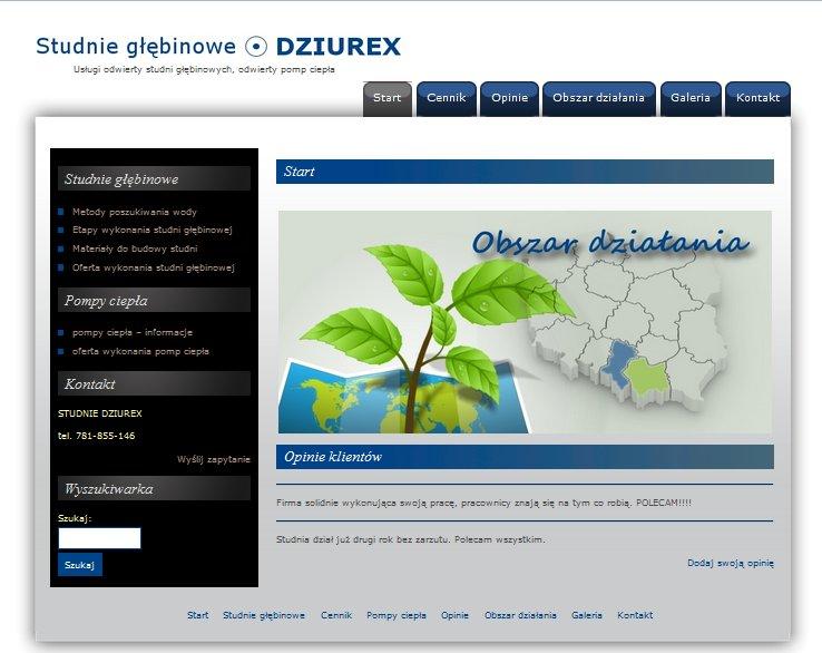 Strona internetowa STUDNIE DZIUREX Bielsko-Biała