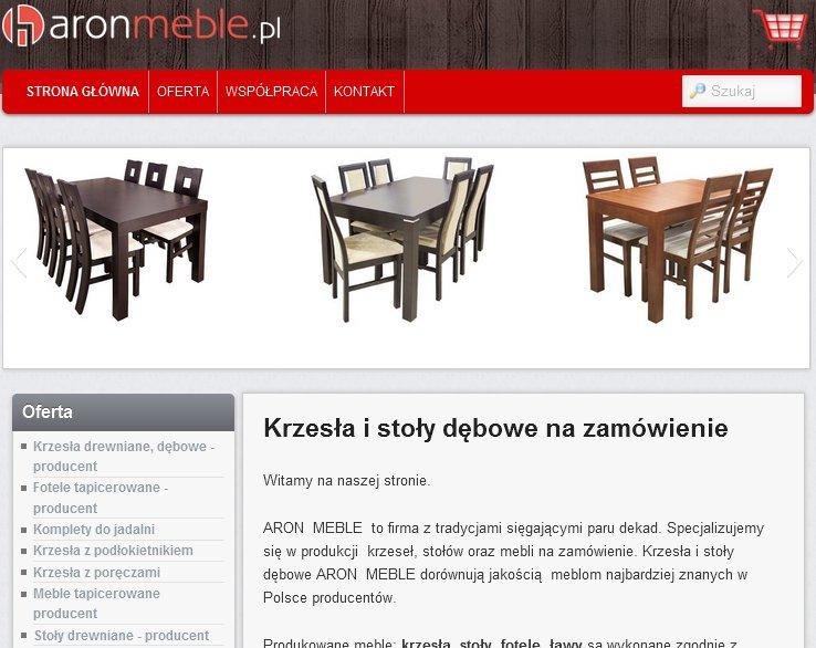 Strona internetowa producent ARON MEBLE 