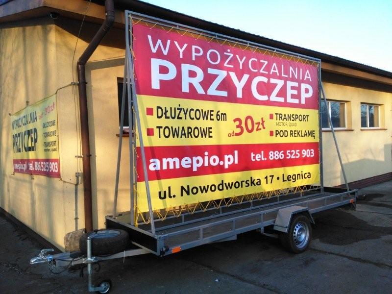 REKLAMA MOBILNA Legnica, Reklamowa Przyczepa -  wynajem, Legnica