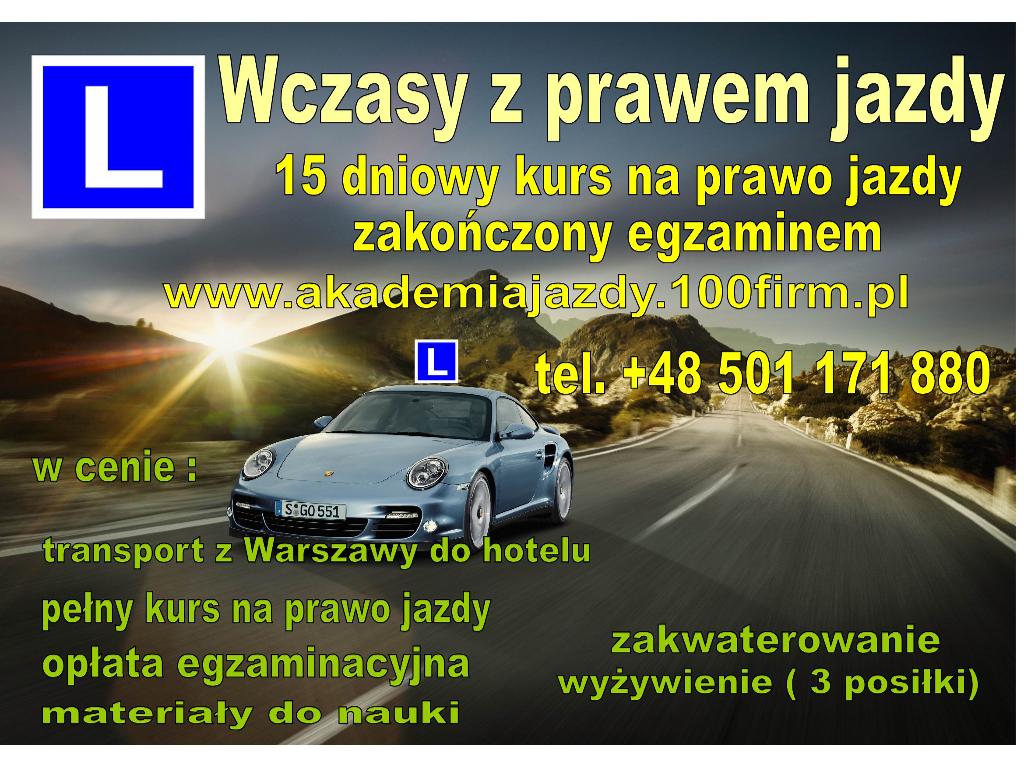 Prawo jazdy w 14 dni, Wczasy z prawem jazdy