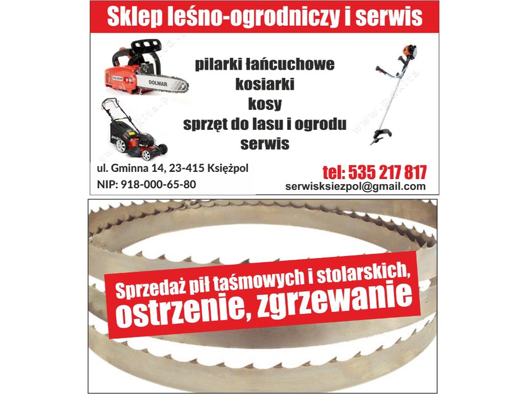 SERWIS I SPRZEDAŻ PIŁ SPALINOWYCH, KOSIAREK I KOS. PIŁY TAŚMOWE, Księżpol, lubelskie