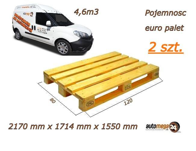 4,6m3 L2H2 Doblo XL pojemność euro palet 2szt.