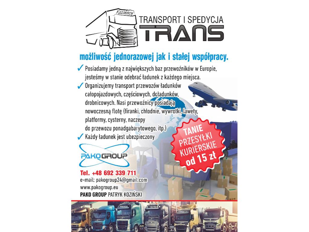 Usługi spedycyjno-transportowe oraz kurierskie, Koszalin, zachodniopomorskie