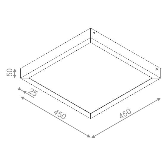 Plafon, lampa LED  -  400 x 400  -  Moc  -  16W / 2000lm  -  3000, 4000K