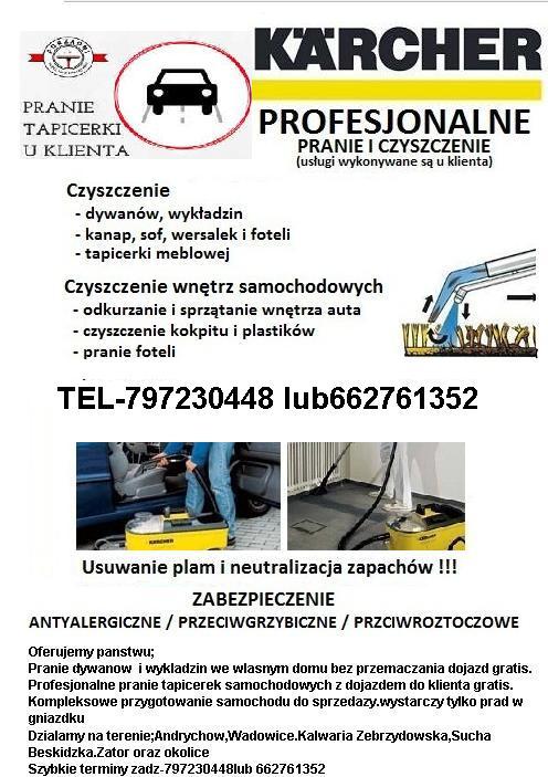 Pranie i czszczenie dywanow,tapicerki, -, małopolskie