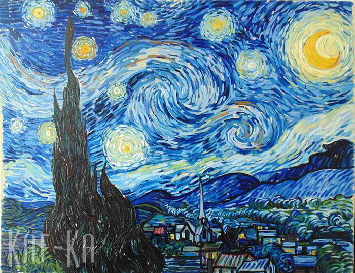 "Gwiaździsta noc" wg Vincent van Gogh kopia, olej na płótnie
