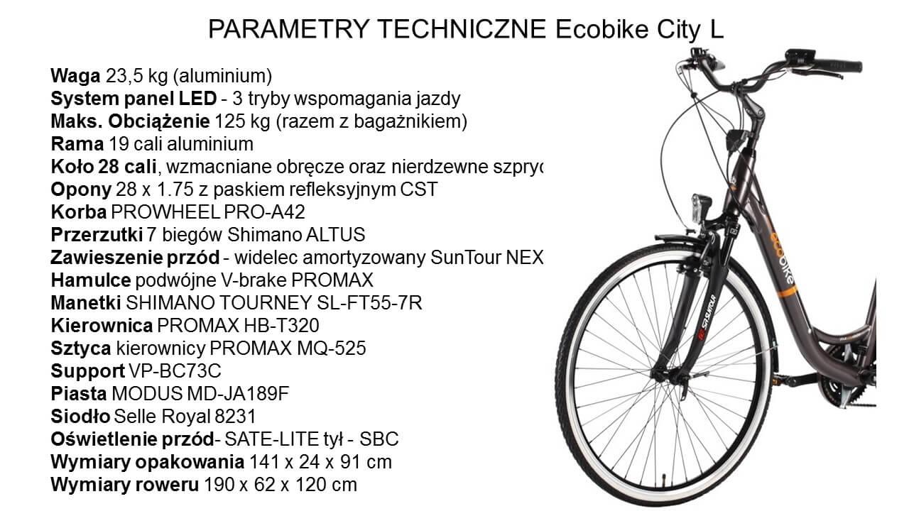 Rower elektryczny miejski  -  Ecobike City L