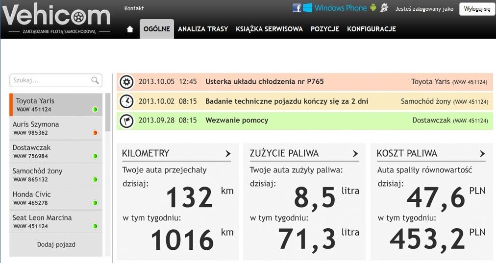 Monitoring lokalizacja pojazdów 