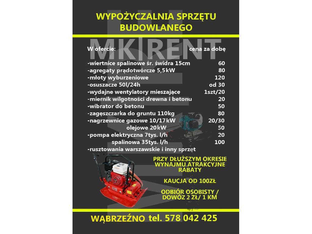 WYNAJEM RUSZTOWAŃ WARSZAWSKICH MKRENT WĄBRZEŹNO TEL 578 042 425, kujawsko-pomorskie