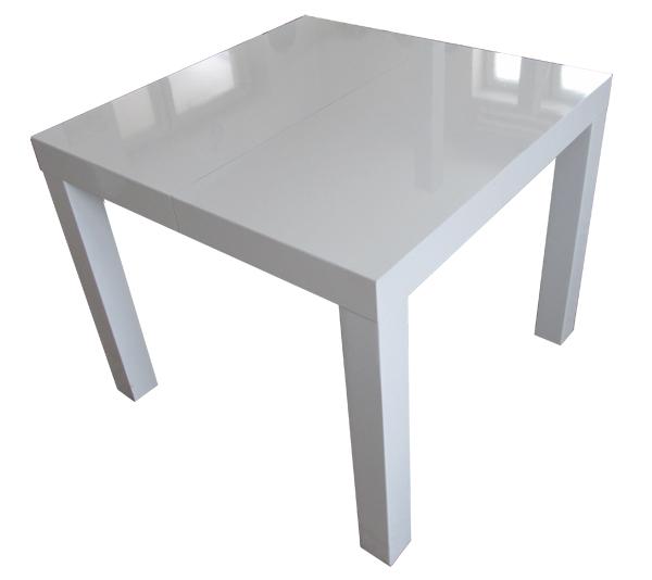 Kwadratowy rozkładany stół biały połysk  -  wymiary stolmit meble